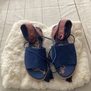 Sam Edelman Blue Suede Women's Sandals 8.5